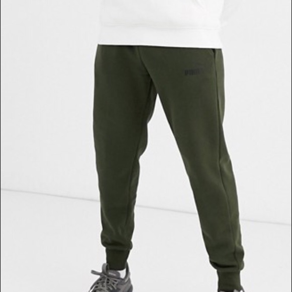 puma forest green sweat pants